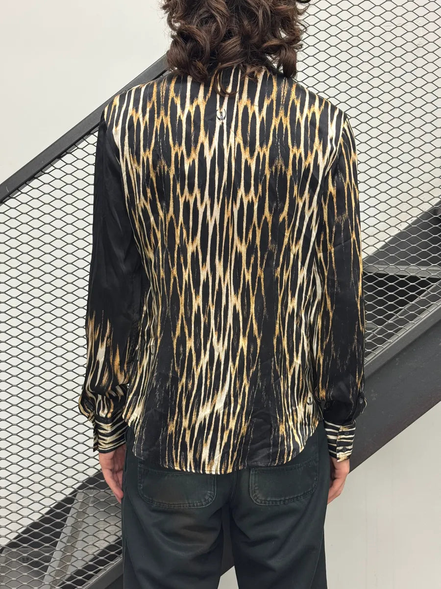 2000s Cavalli Black Fire Magma Shirt qgjTuvVZ 2
