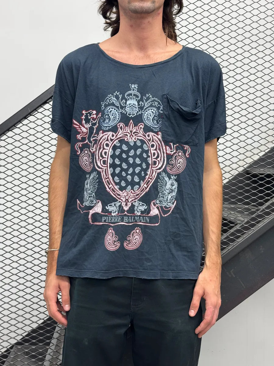 SS2012 Pierre Balmain Navy Crest T-Shirt kAInOvRt 0