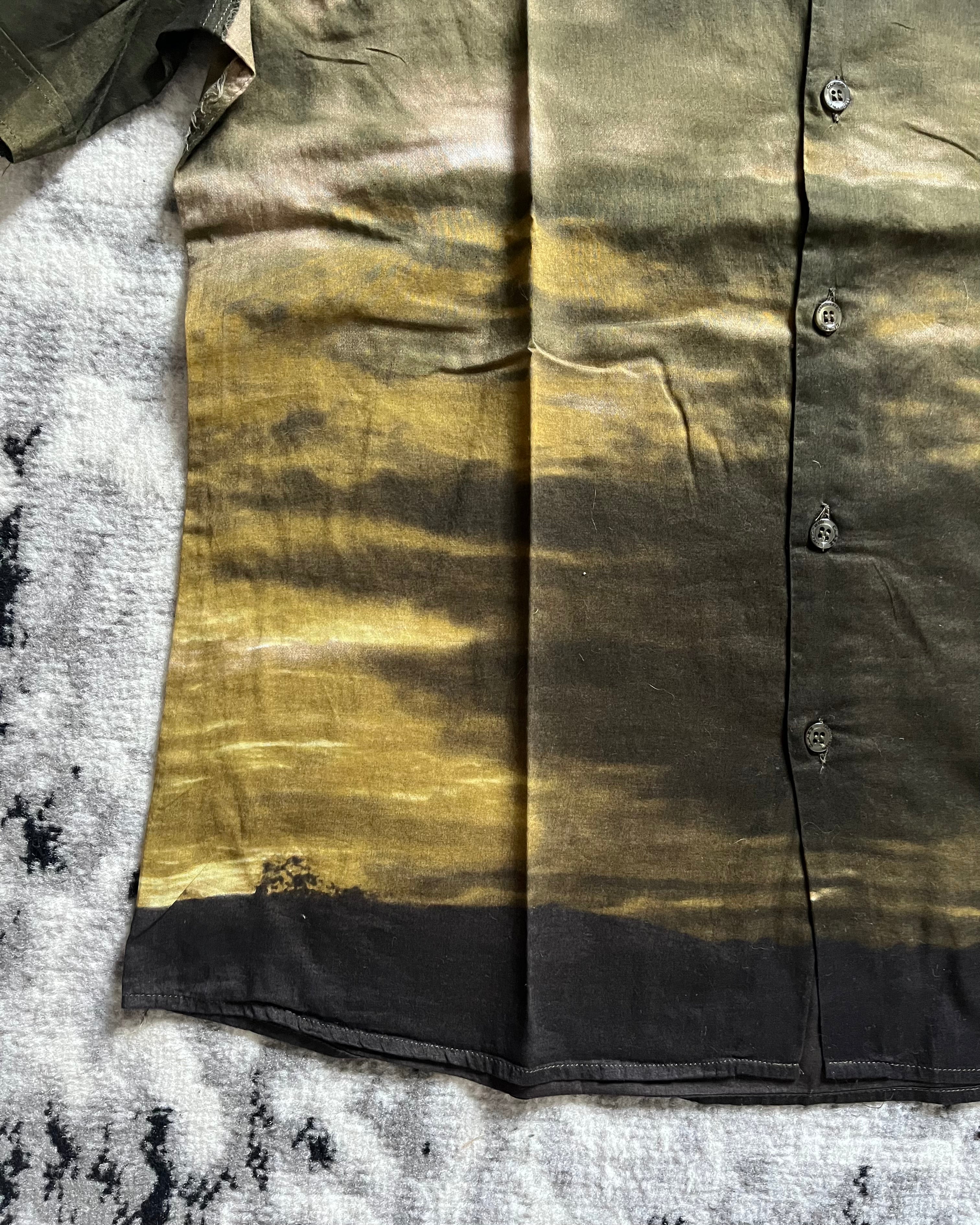 00s Just Cavalli Apocalyptique サンセットブラウン フェードシャツ (M/L)