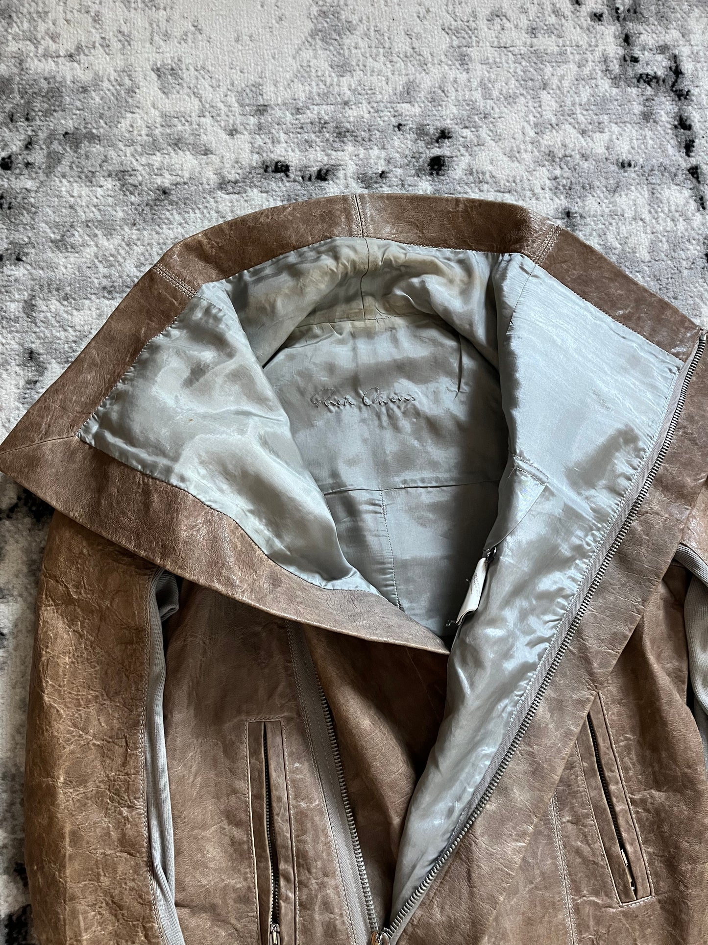 FW2010 Rick Owens Archive Brut Leather Hybride Jacket (XS)