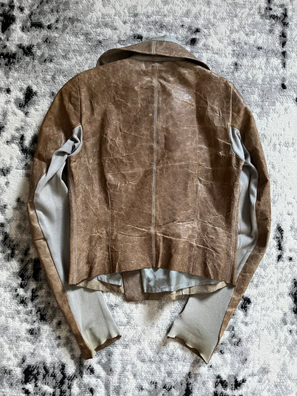 FW2010 Rick Owens Archive Brut Leather Hybride Jacket (XS)