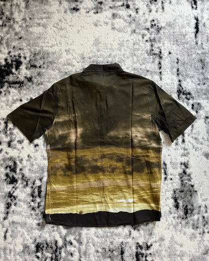 00 年代 Just Cavalli Apocalyptique 日落棕色褪色衬衫（M/L）