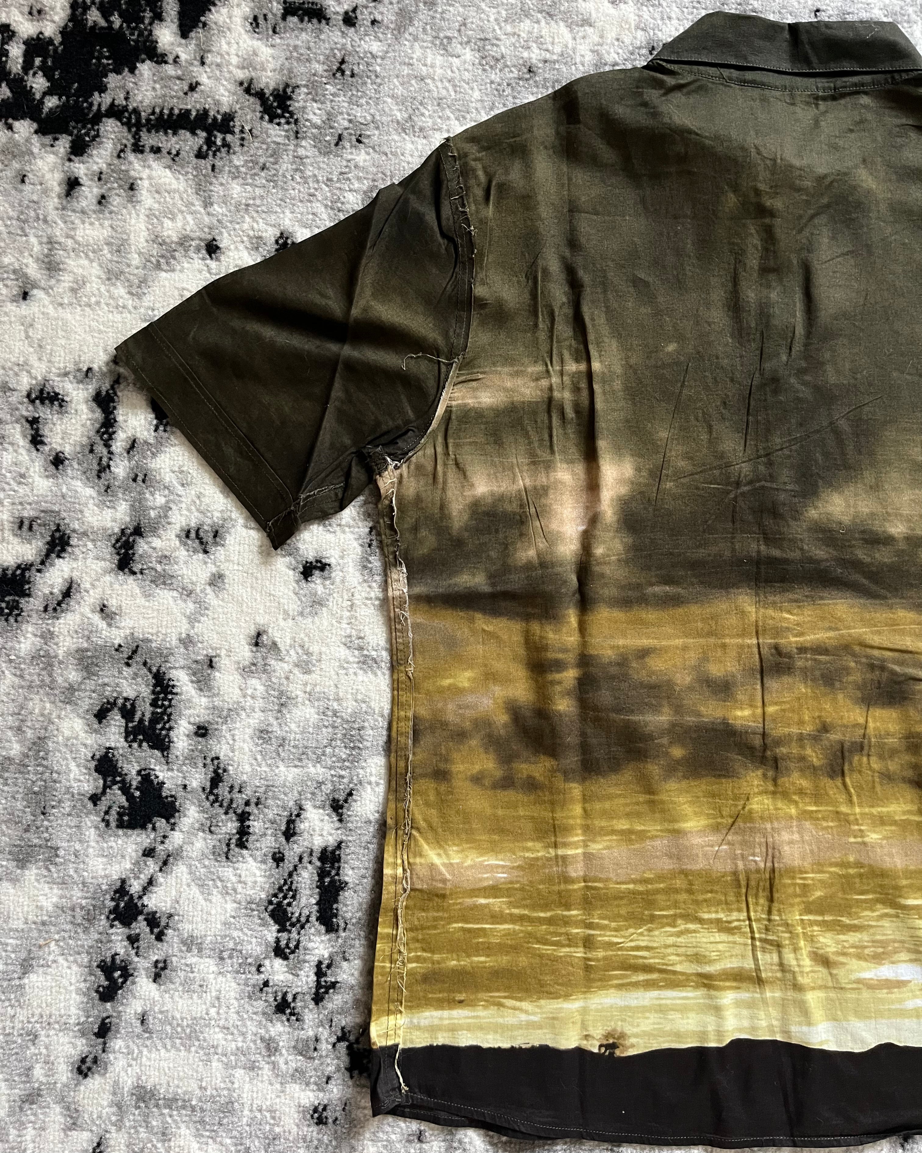 00s Just Cavalli Apocalyptique サンセットブラウン フェードシャツ (M/L)