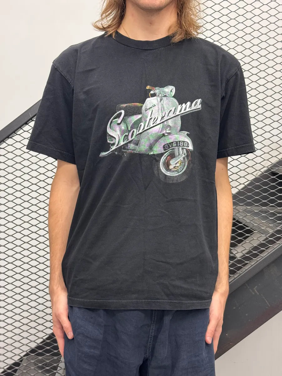 Vespa Black Scooter Graphic Logo T-Shirt bEfTJfKM 1
