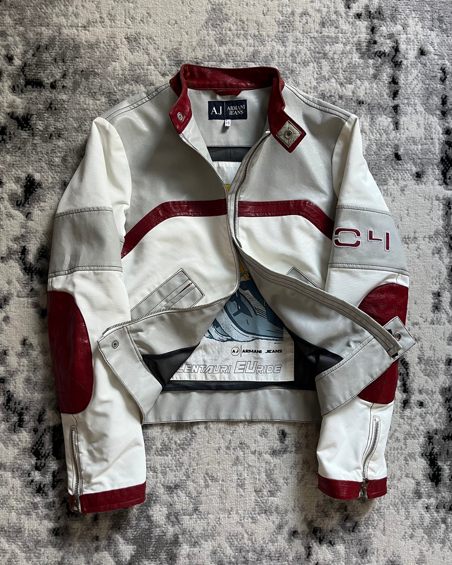 90s Armani European Ride Biker Leather Jacket (S)