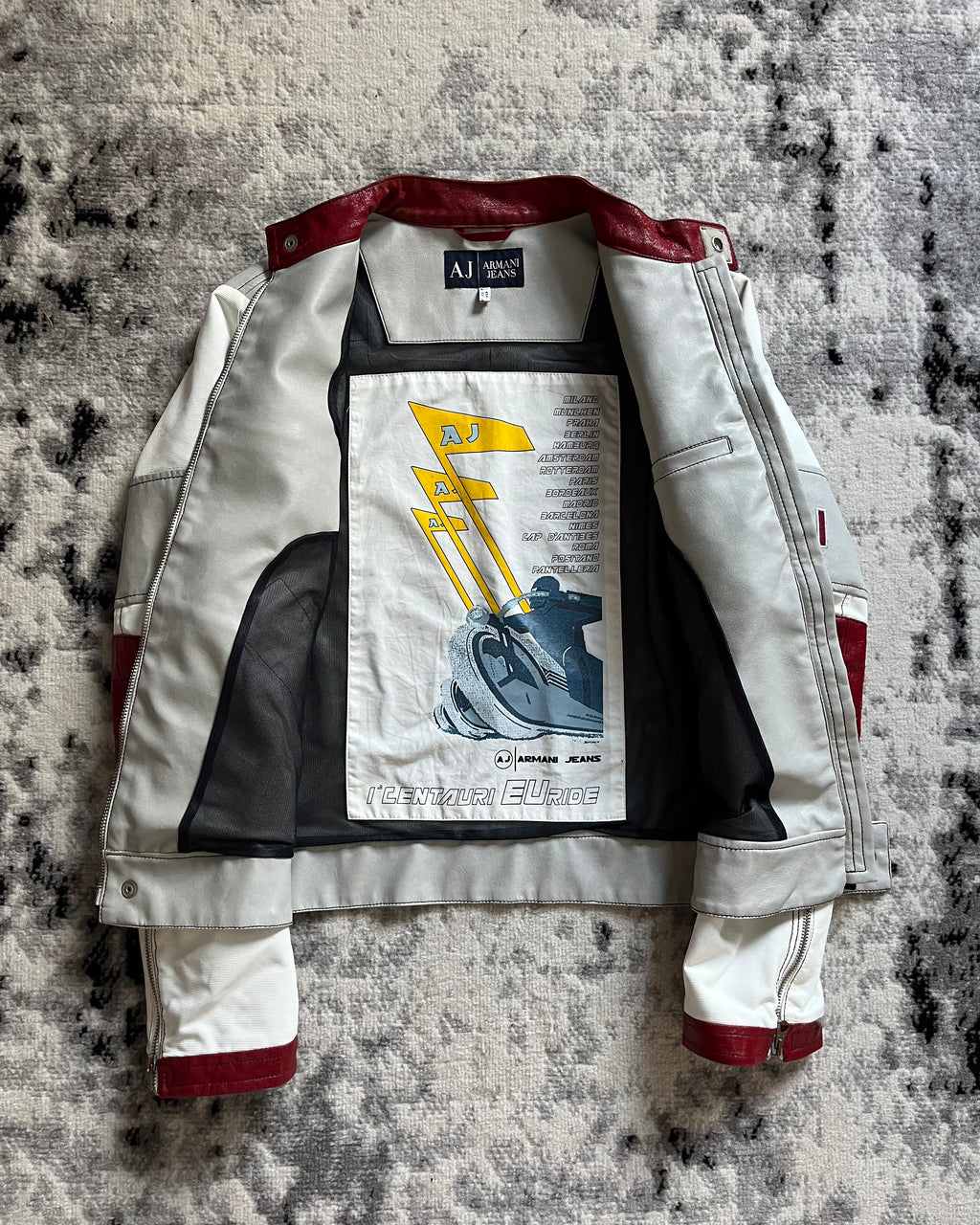 90年代 アルマーニ ヨーロピアン ライド バイカー レザー ジャケット (S)