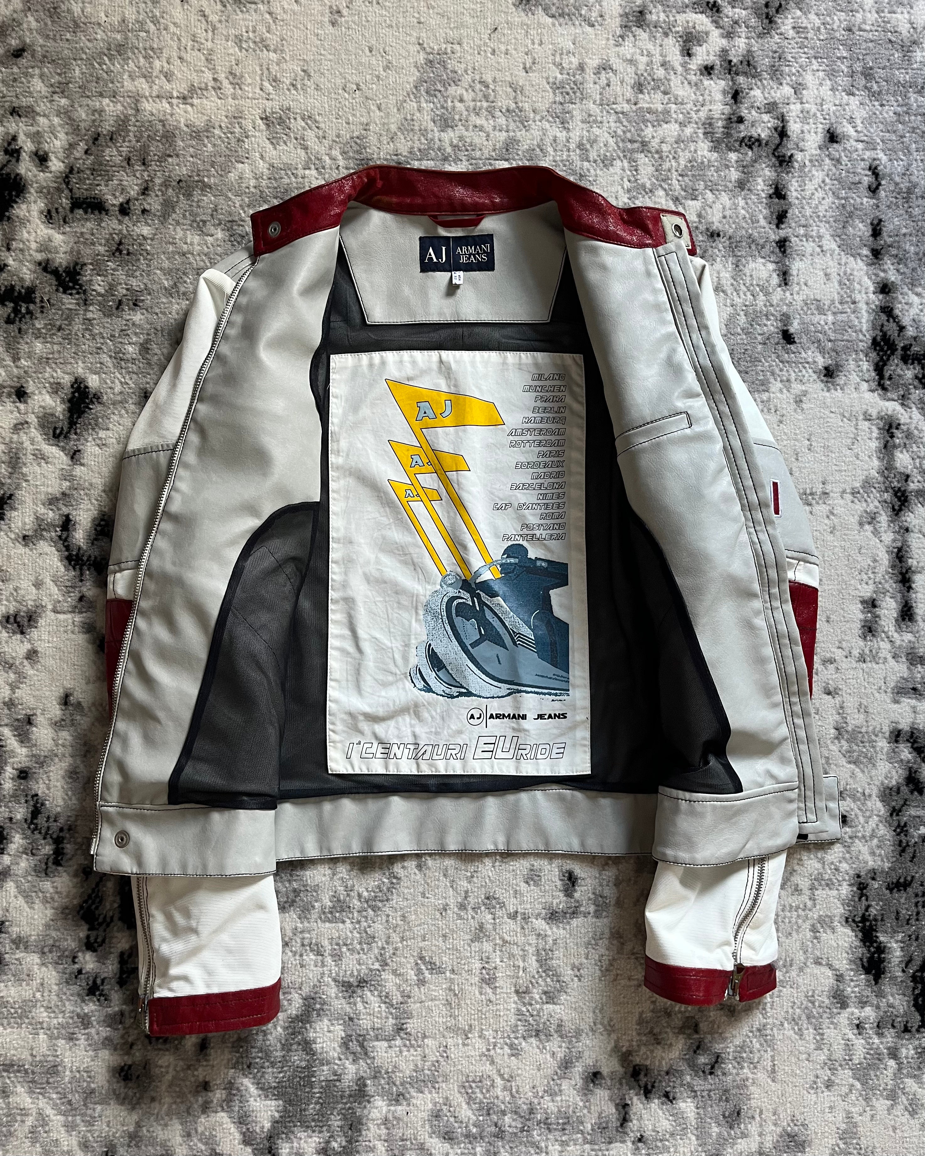 90年代 アルマーニ ヨーロピアン ライド バイカー レザー ジャケット (S)