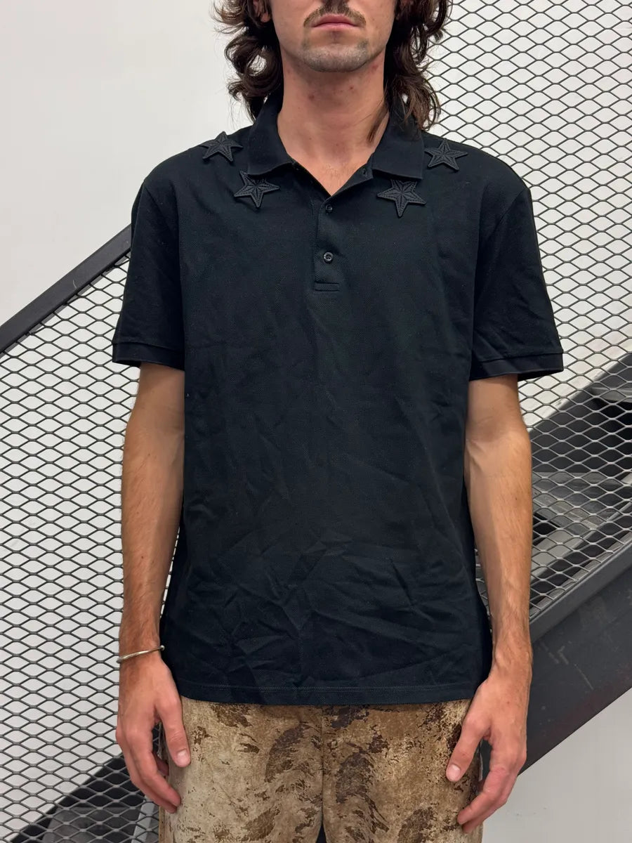 2010s Givenchy Black Stars Embroidered Polo by Riccardo Tisci UtAZlzjq 1