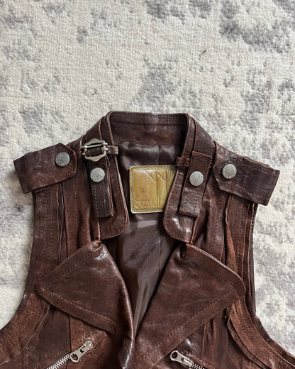 90s Primo Armani Supreme Leather Cardigan (XS)