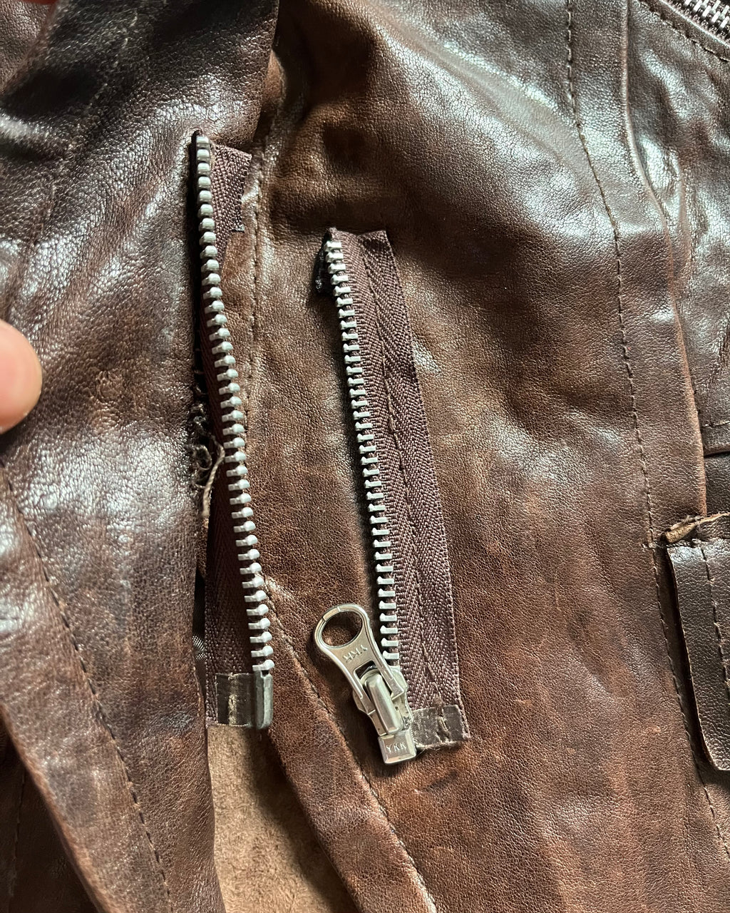 90s Primo Armani Supreme Leather Cardigan (XS)