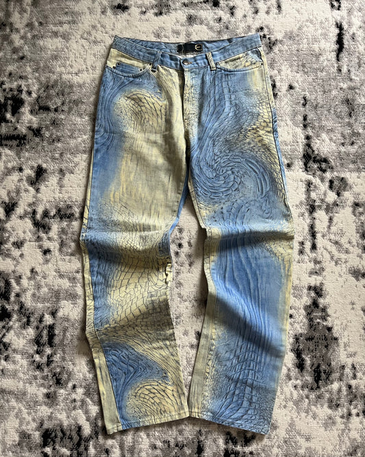 SS2002 Cavalli Eroded Sky & Sand Pants (M/L)