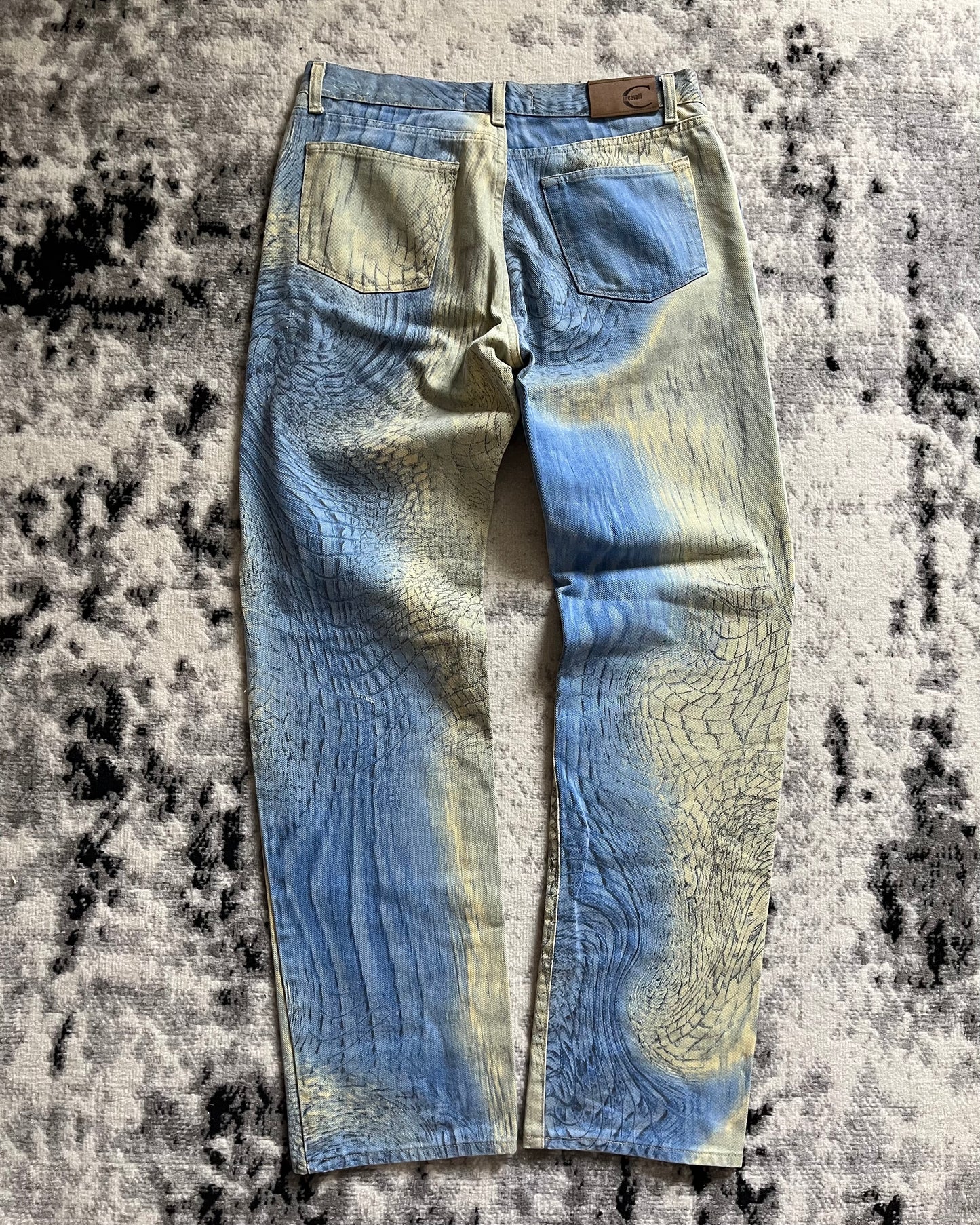 SS2002 Cavalli Eroded Sky & Sand Pants (M/L)