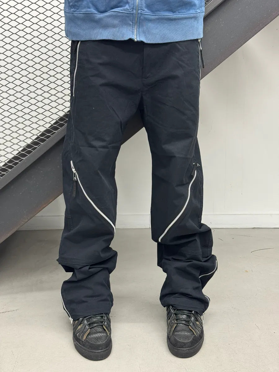 SS2021 Bottega Veneta Black Adjustable Waist Multi-Zip Straight Pants rCkIMJxH 1
