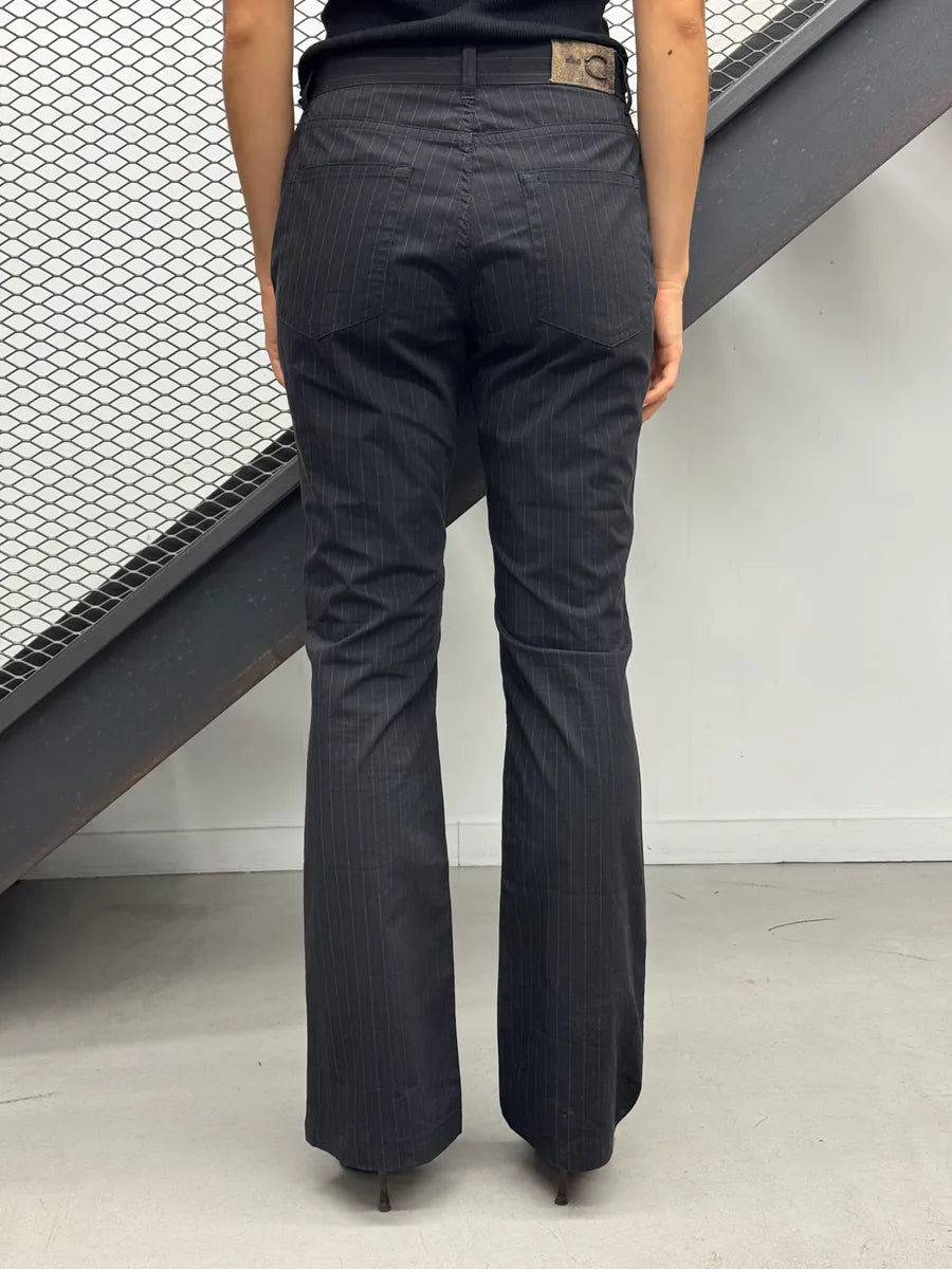 2000s Cavalli Black Pinstripe Graphic Pants UezKnypQ 3