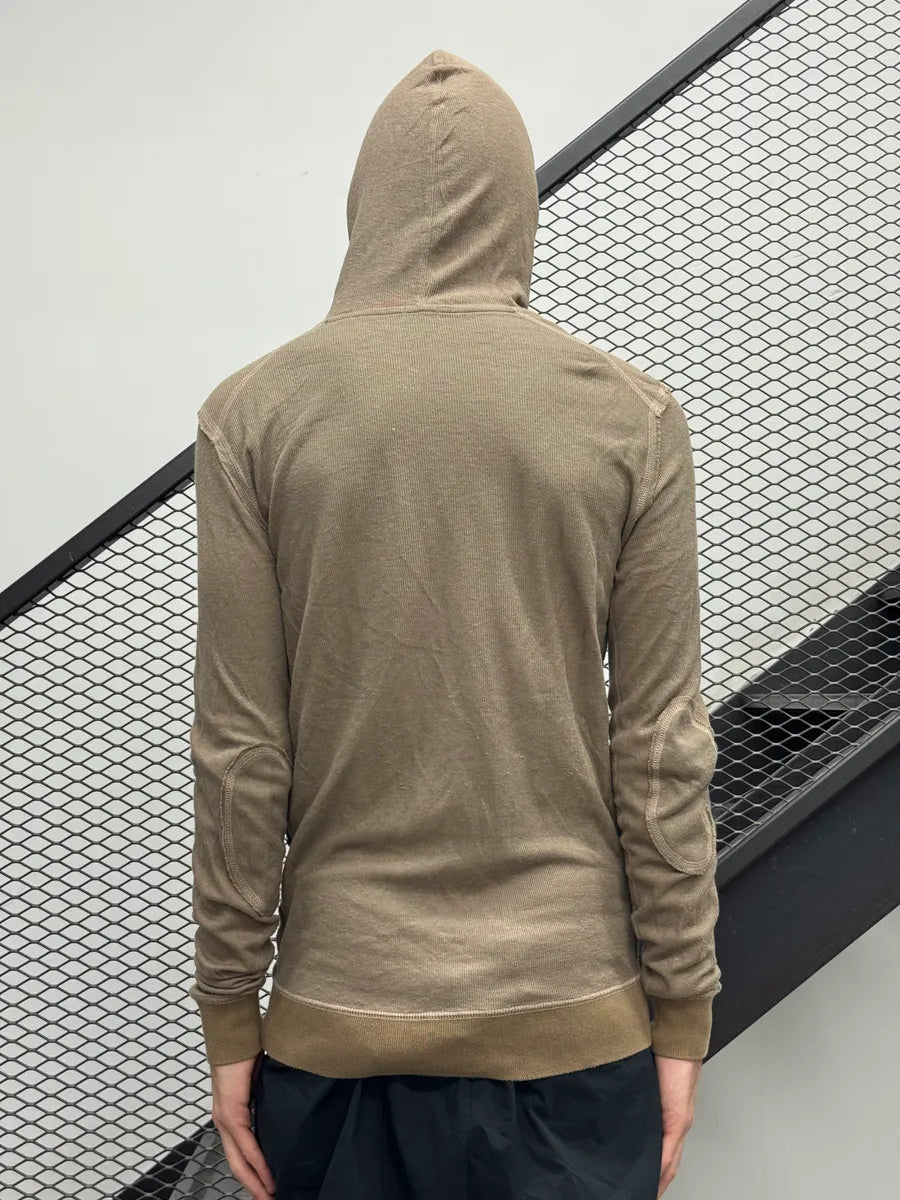 2010s Dolce & Gabbana Taupe Linen Logo Plaque Zip-Up Hoodie nMiKlZTI 2