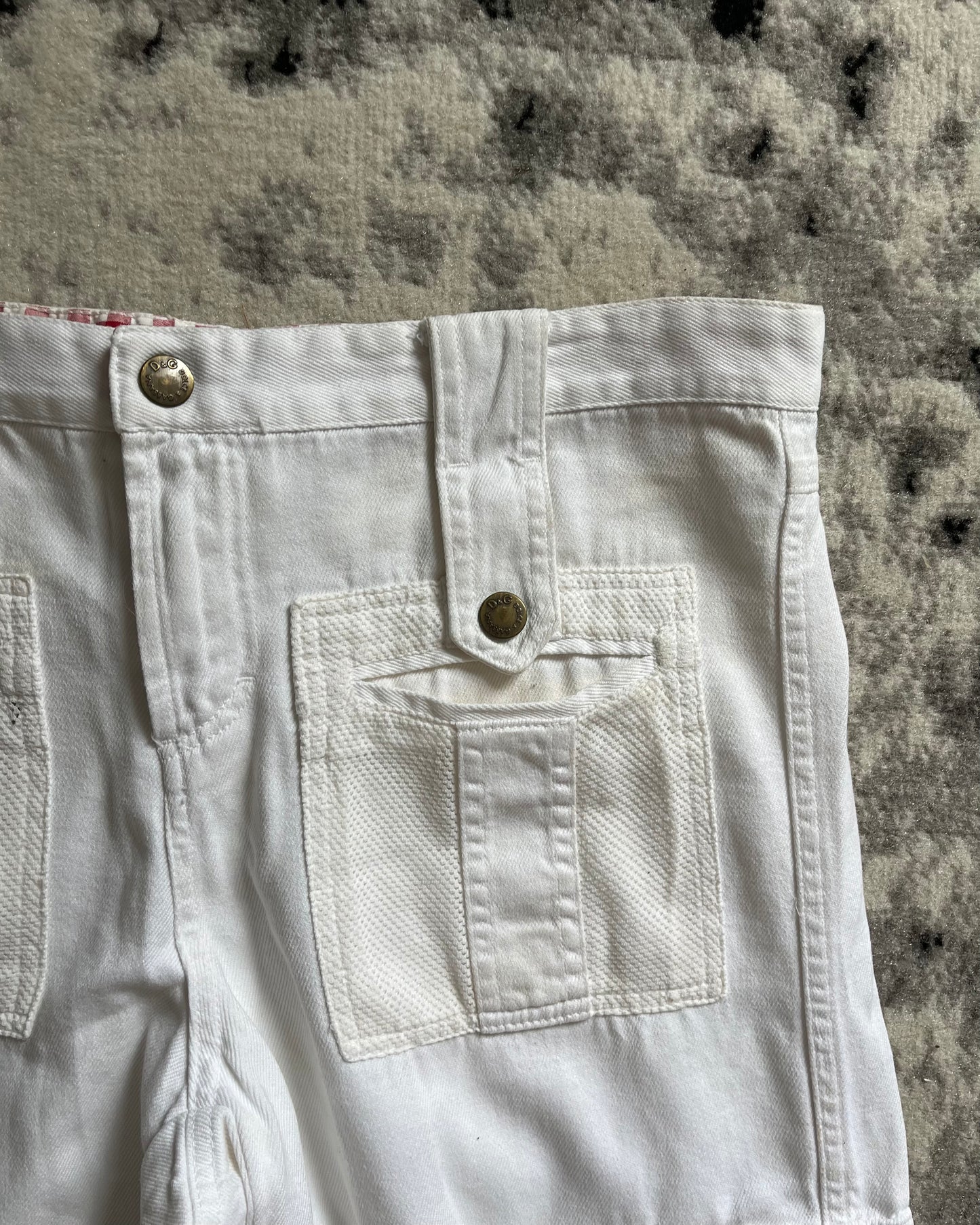 SS03 Dolce & Gabbana Effortless Utility Cargo White Pants (L)