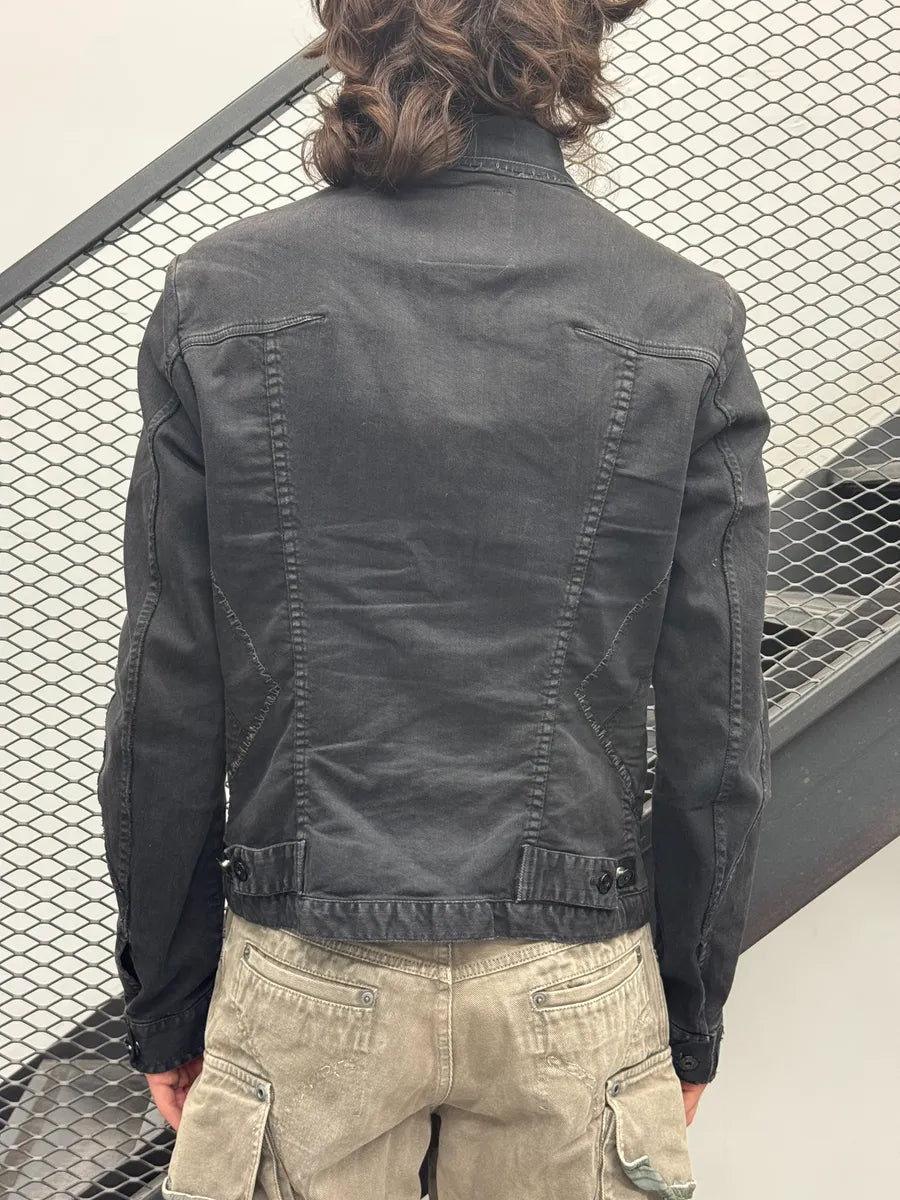 AW2007 Marithé + François Girbaud Embroidered Dark Denim Jacket DrrMZQjX 2