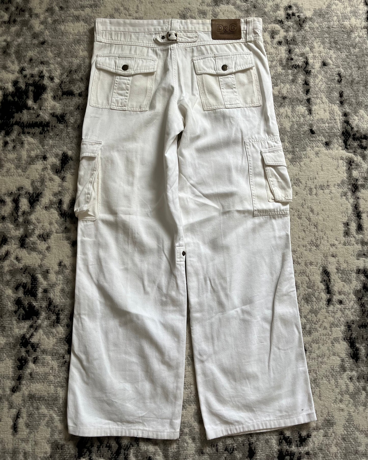 SS03 Dolce & Gabbana Effortless Utility Cargo White Pants (L)