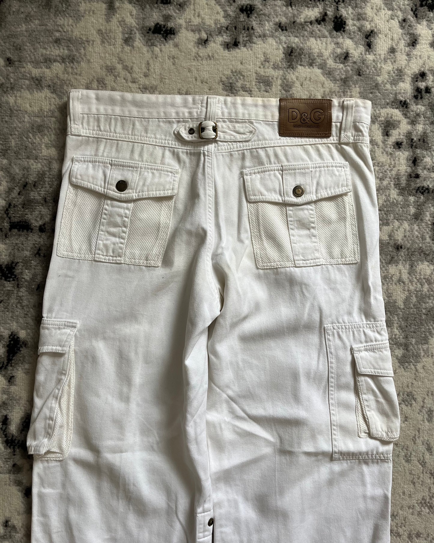 SS03 Dolce & Gabbana Effortless Utility Cargo White Pants (L)