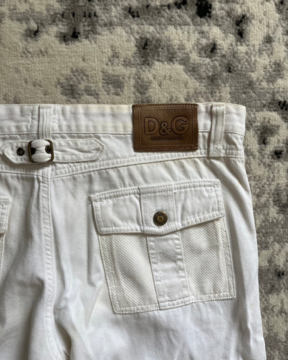 SS03 Dolce & Gabbana Effortless Utility Cargo White Pants (L)