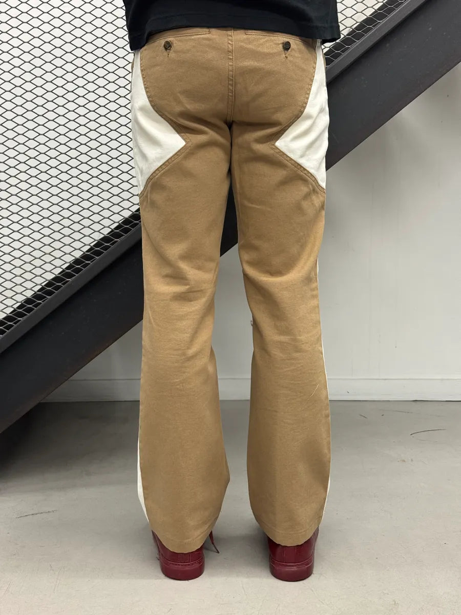 SS2004 Cavalli Tan Sand White Beige Two-Tone Pants nLGhDWPN 3