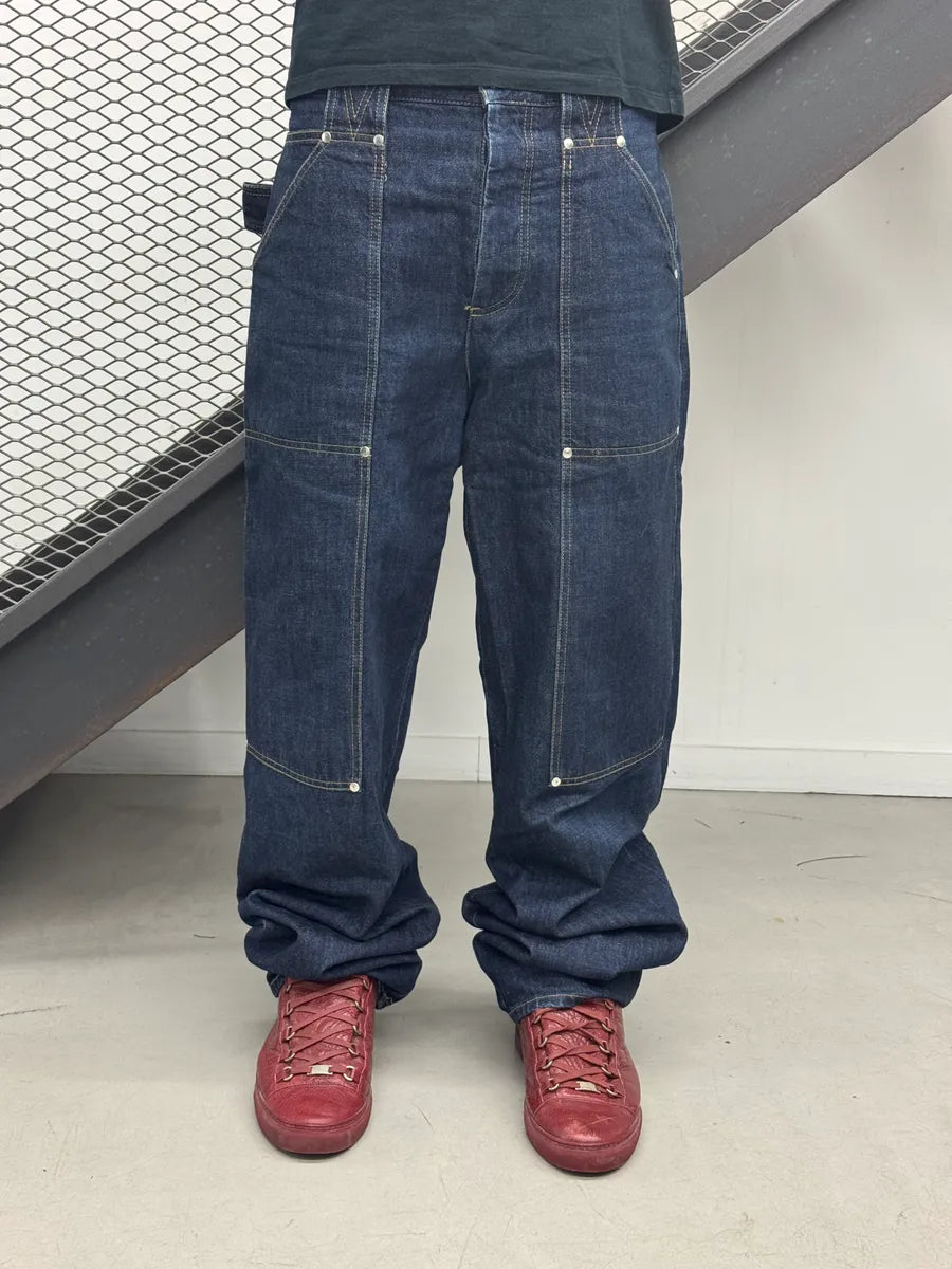 SS2021 Bottega Veneta Dark Indigo Denim Carpenter Pocket Straight Leg Jeans IiDrIcXT 0
