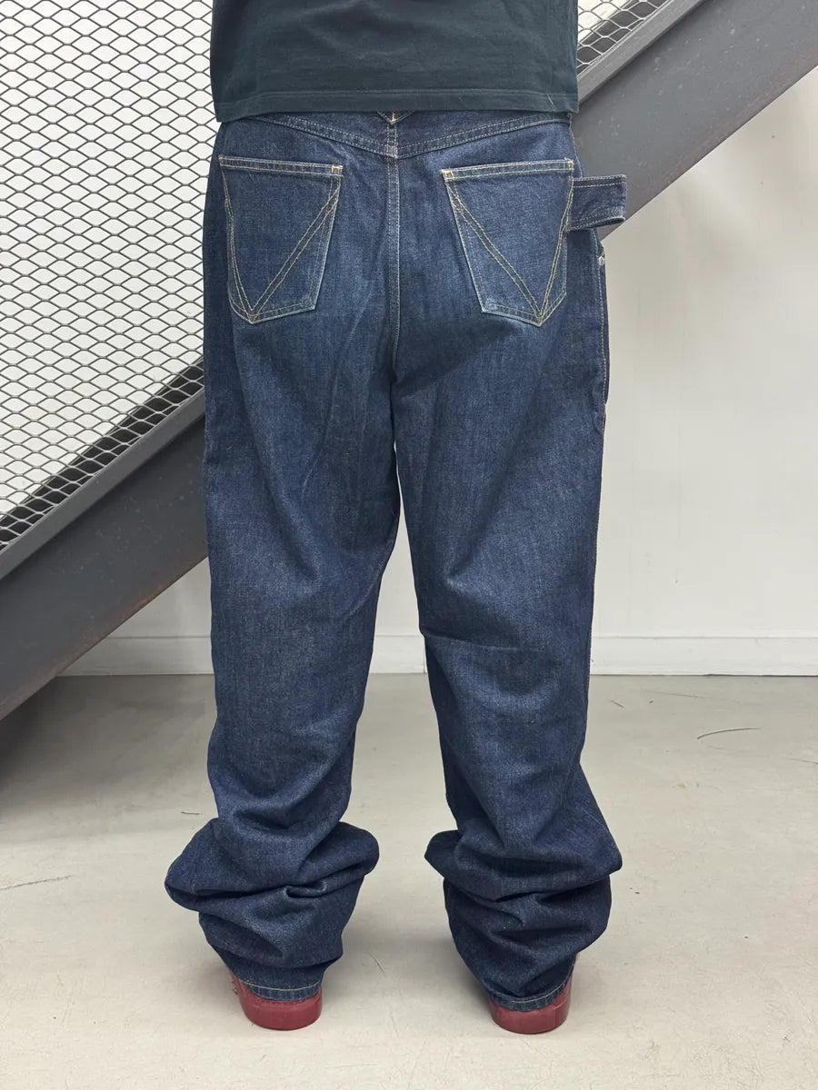 SS2021 Bottega Veneta Dark Indigo Denim Carpenter Pocket Straight Leg Jeans IiDrIcXT 3