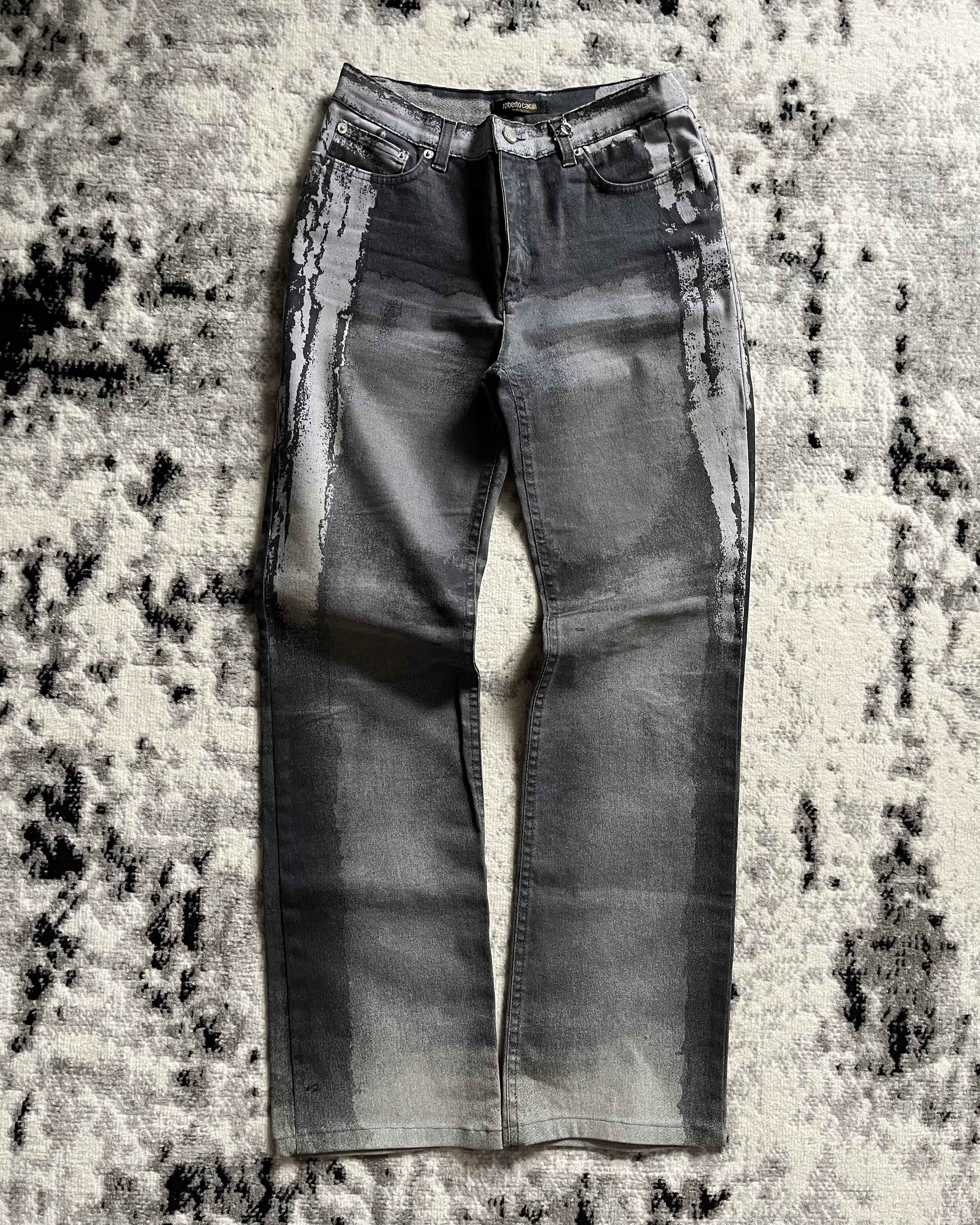 FW01 Roberto Cavalli Etheral Twilight Metallic Pants (XS)