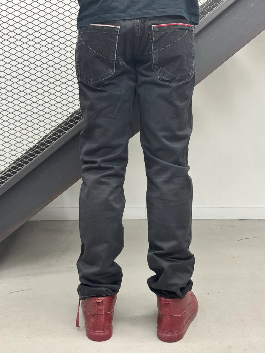 2000s Marithé François Girbaud Black Contrast Stitch Avant-Garde Jeans zFQlWqxT 1