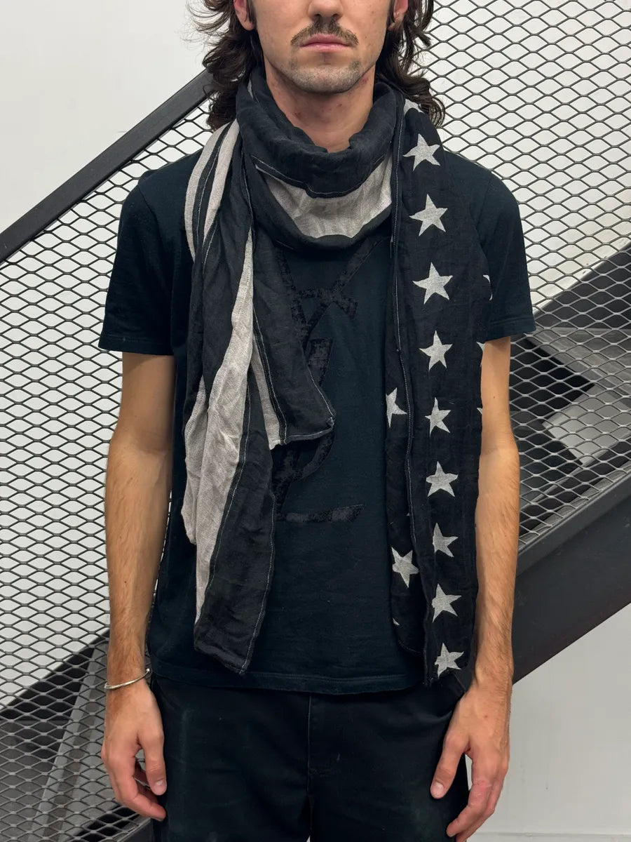 Ralph Lauren Black Stars & Striped USA Flag Scarf NTesWOJ 0