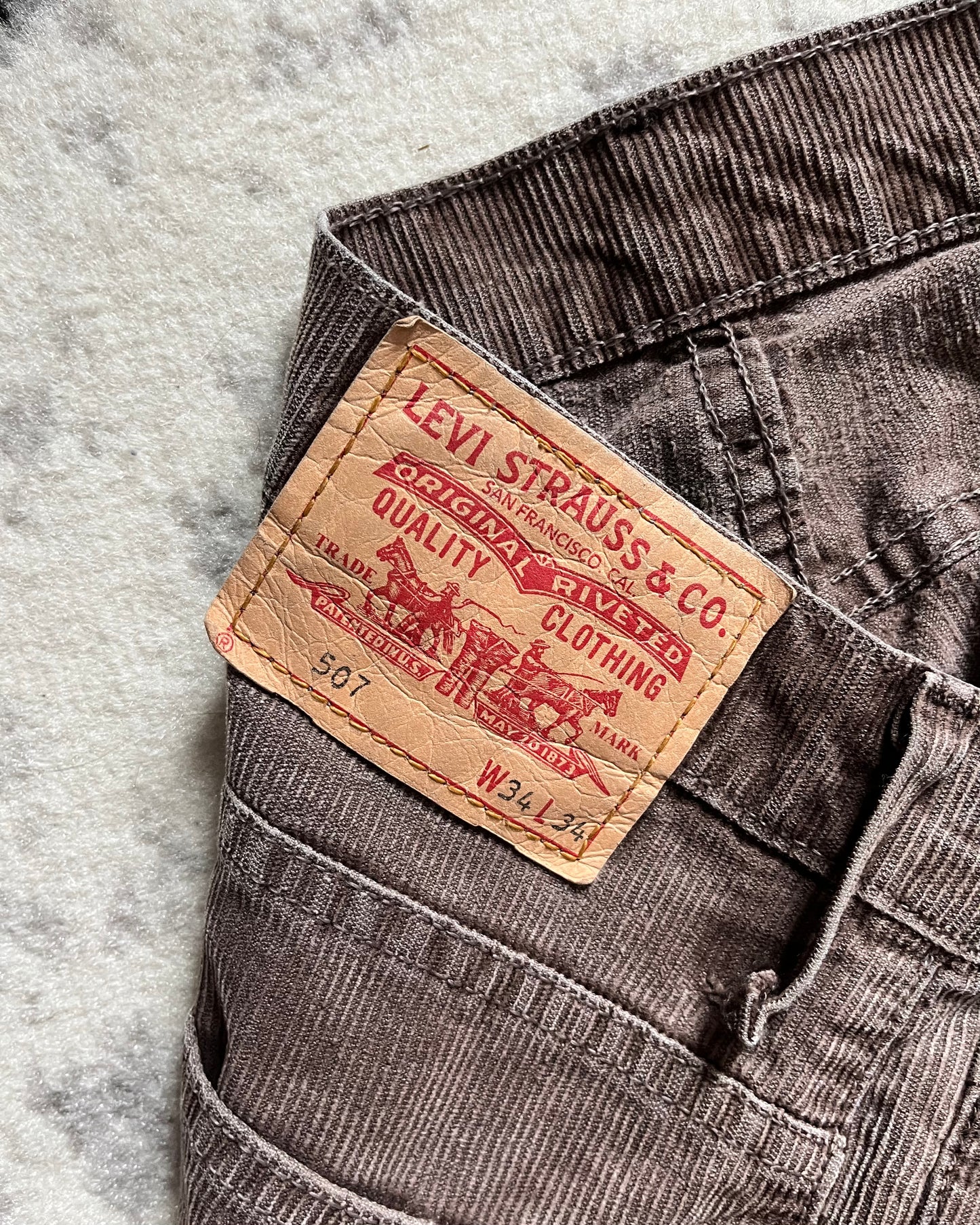 90年代Levis 507怀旧Exclu澳洲丝绒长裤(L)