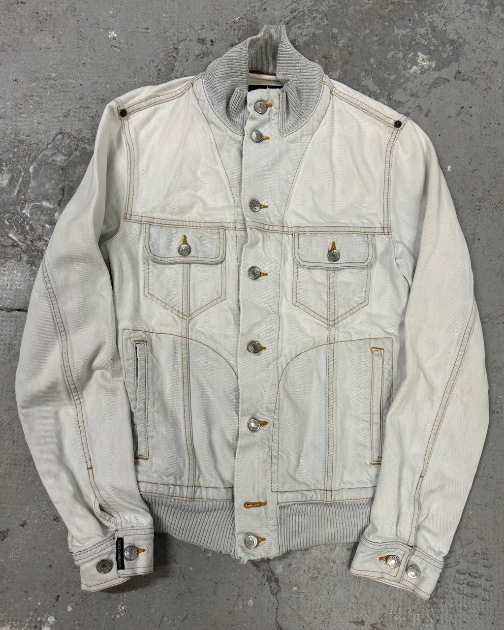 SS2008 Dolce & Gabbana White Denim Jacket (M)