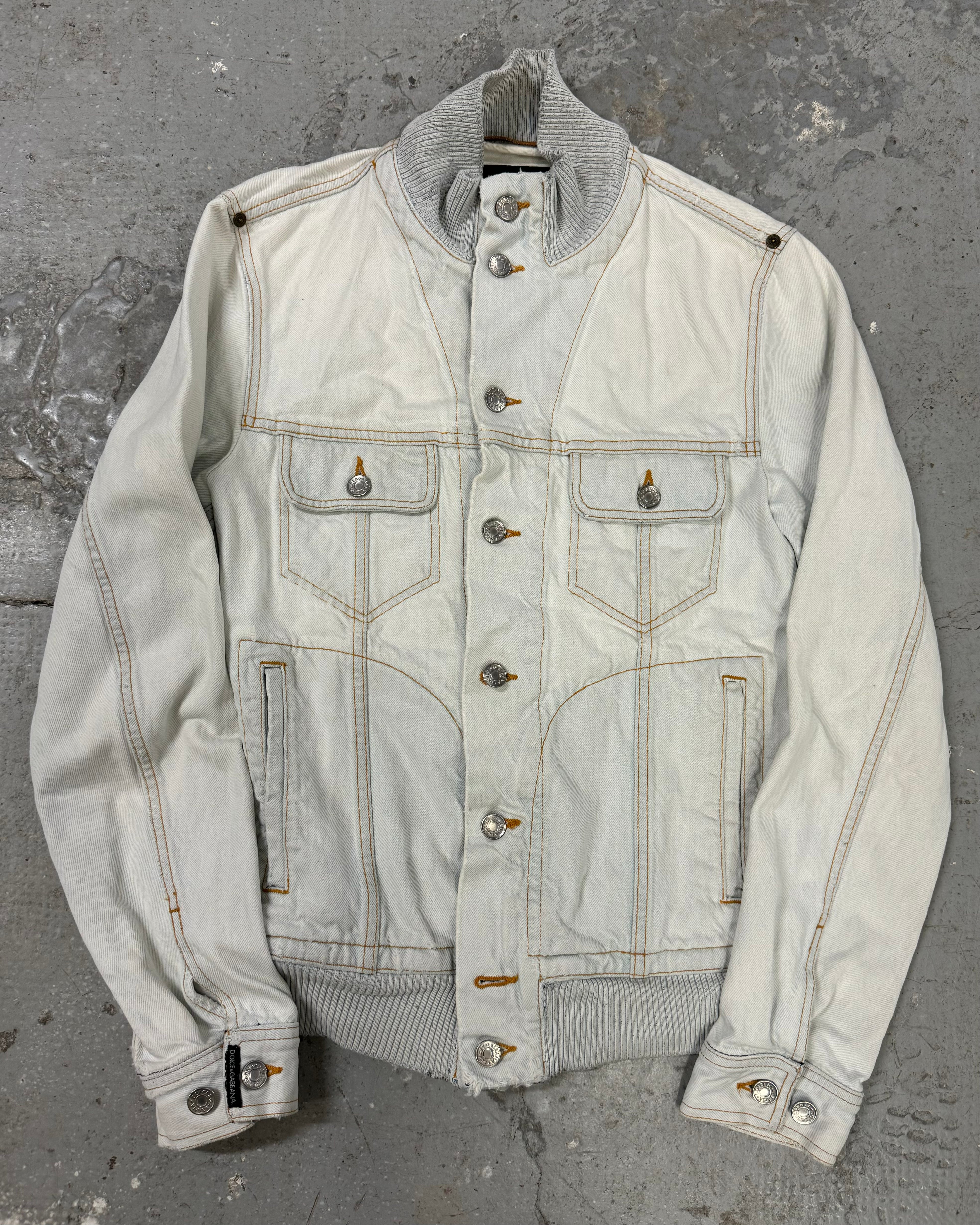 SS2008 Dolce & Gabbana White Denim Jacket (M)