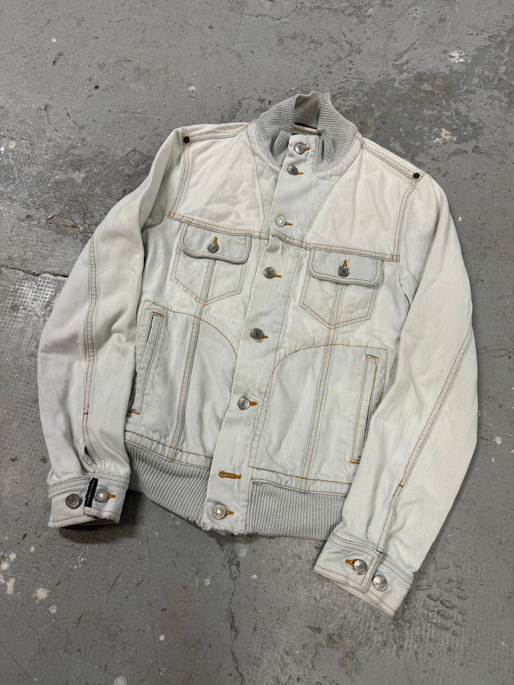 SS2008 Dolce & Gabbana White Denim Jacket (M)