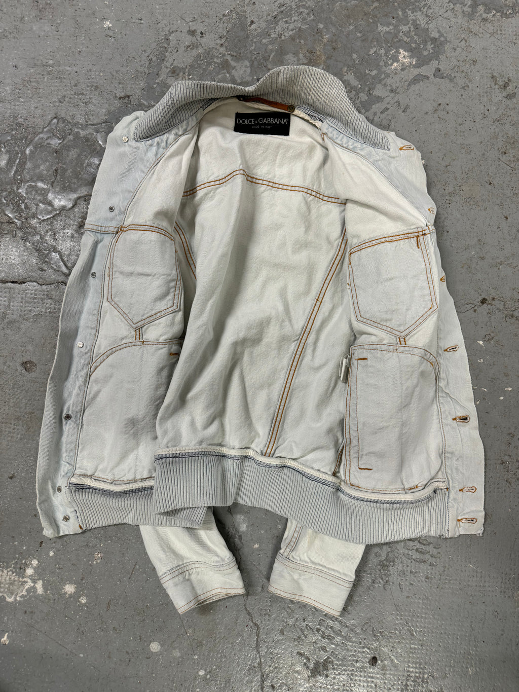 SS2008 Dolce & Gabbana White Denim Jacket (M)