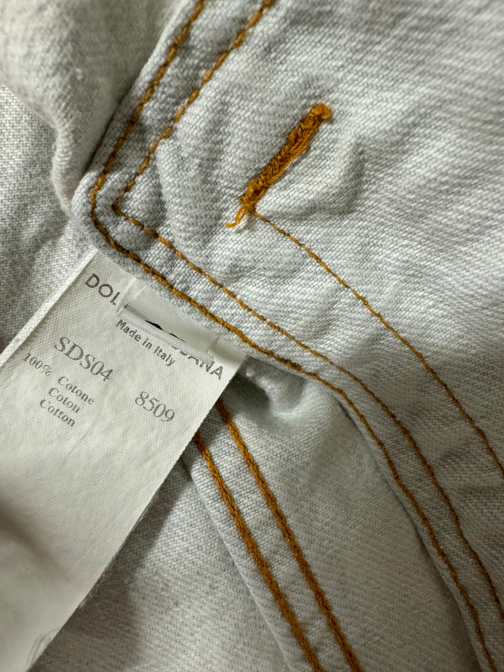 SS2008 Dolce & Gabbana White Denim Jacket (M)