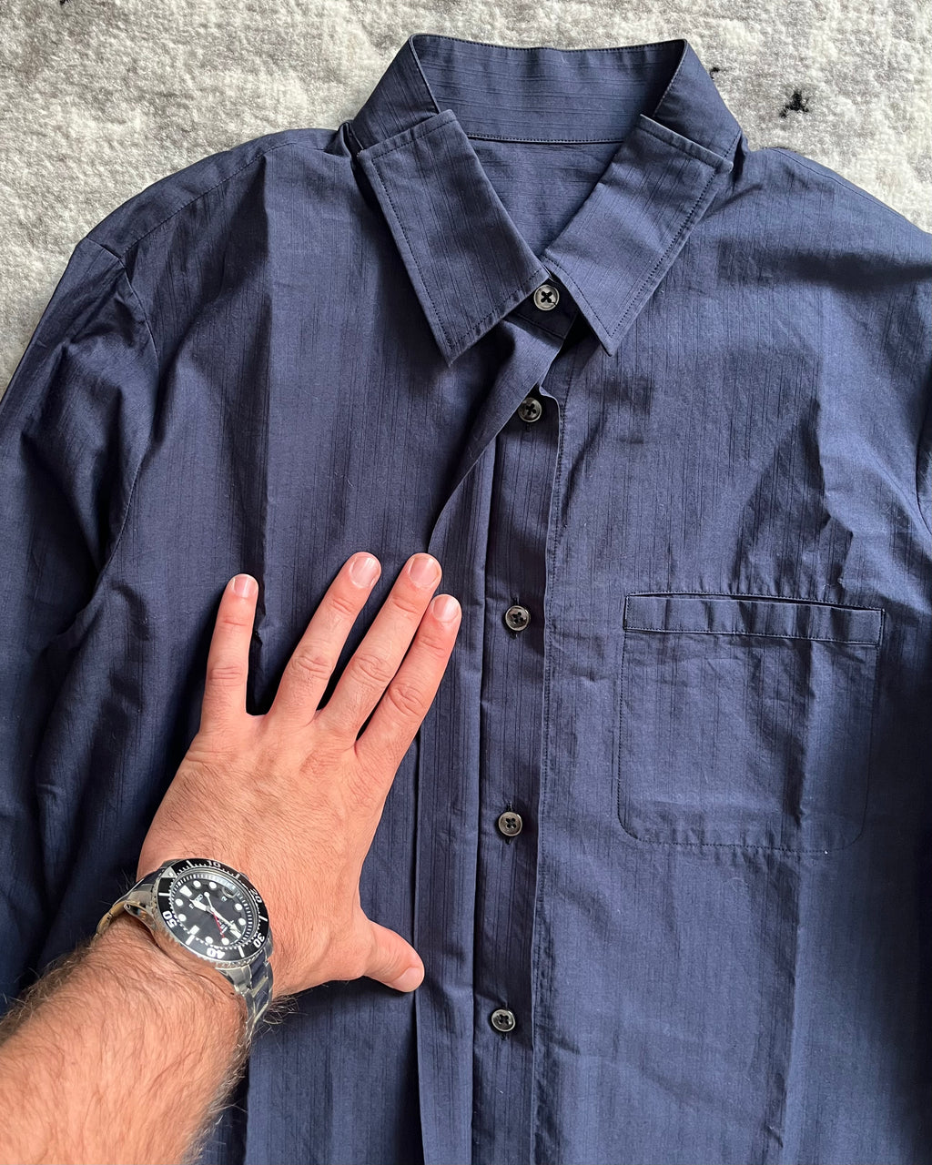 AW18 Maison Margiela Elemental Elegance Navy Shirt (S)