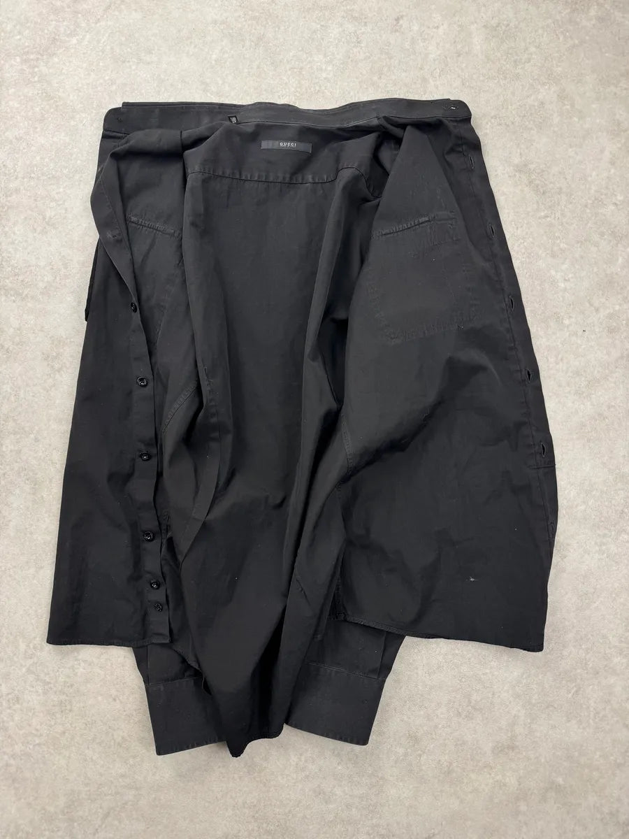 2000s Gucci Black Officer Military Stripe Shirt avetnXFR 6