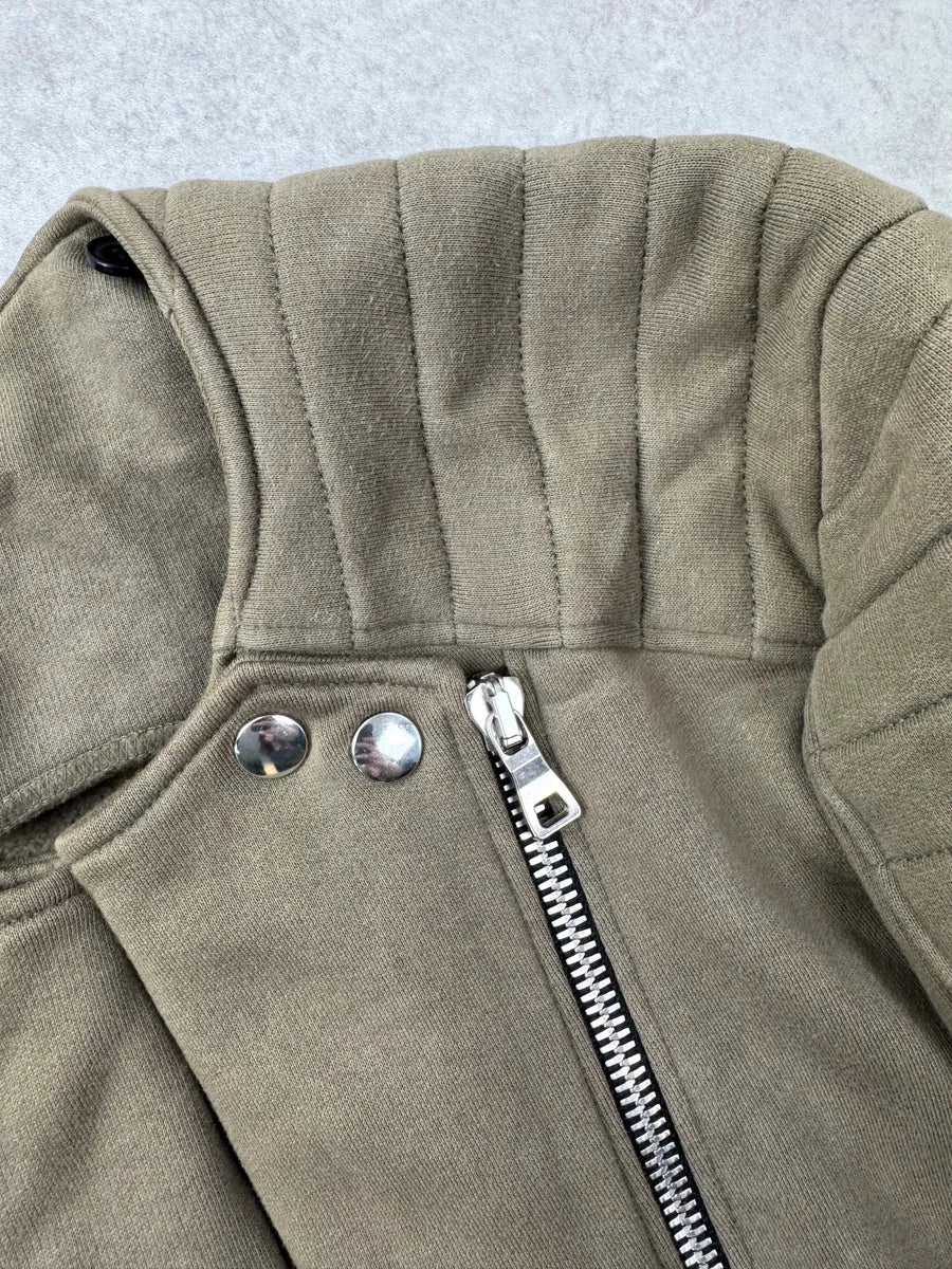 AW2014 Balmain Olive Padded Biker Horpist Jacket vxqVzQWv 11