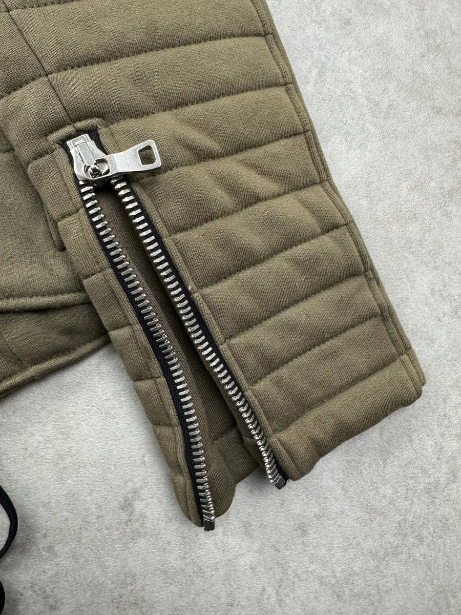 AW2014 Balmain Olive Padded Biker Horpist Jacket vxqVzQWv 10