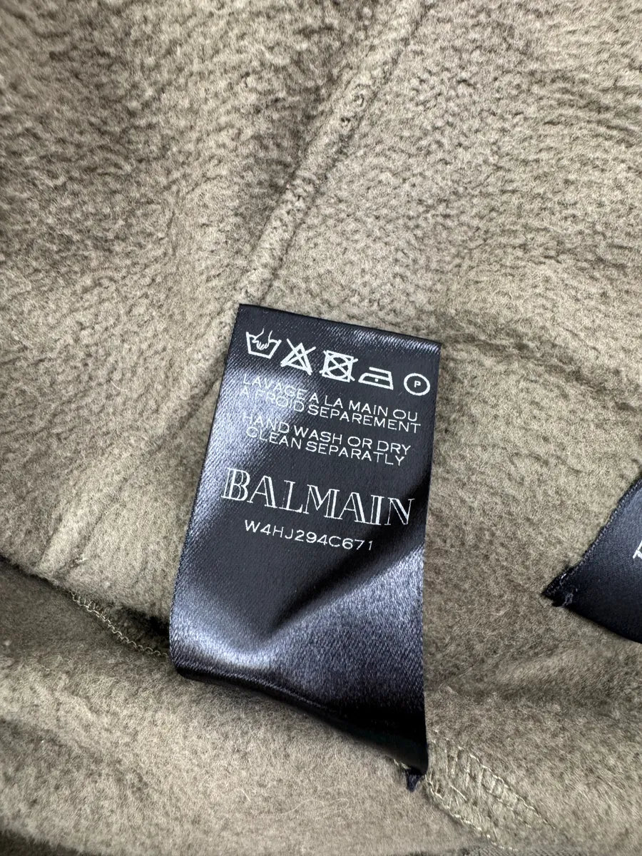 AW2014 Balmain Olive Padded Biker Horpist Jacket vxqVzQWv 15