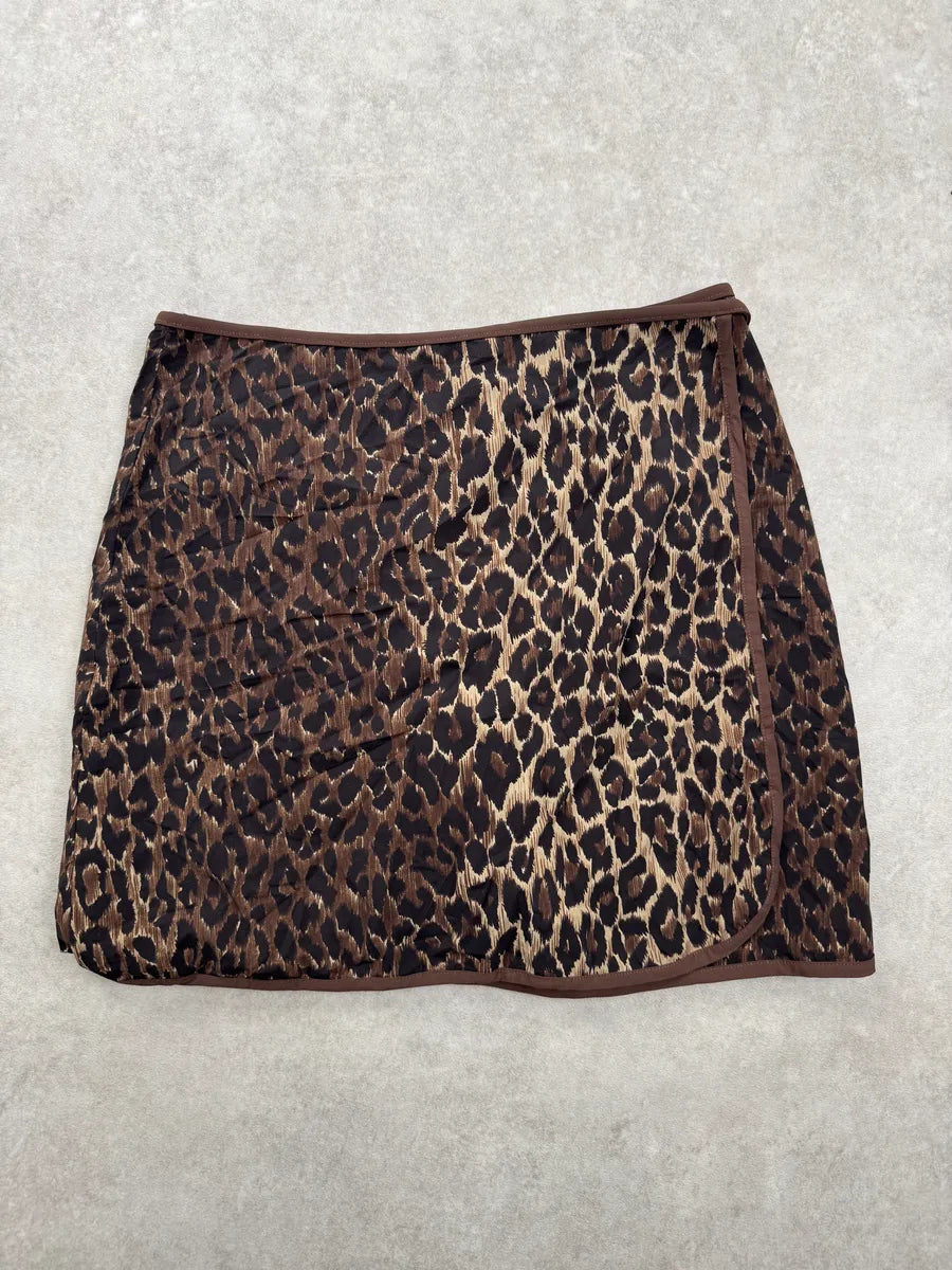 SS1996 Dolce & Gabbana Brown Adjustable Leopard Print Skirt nrBYcYJ 0