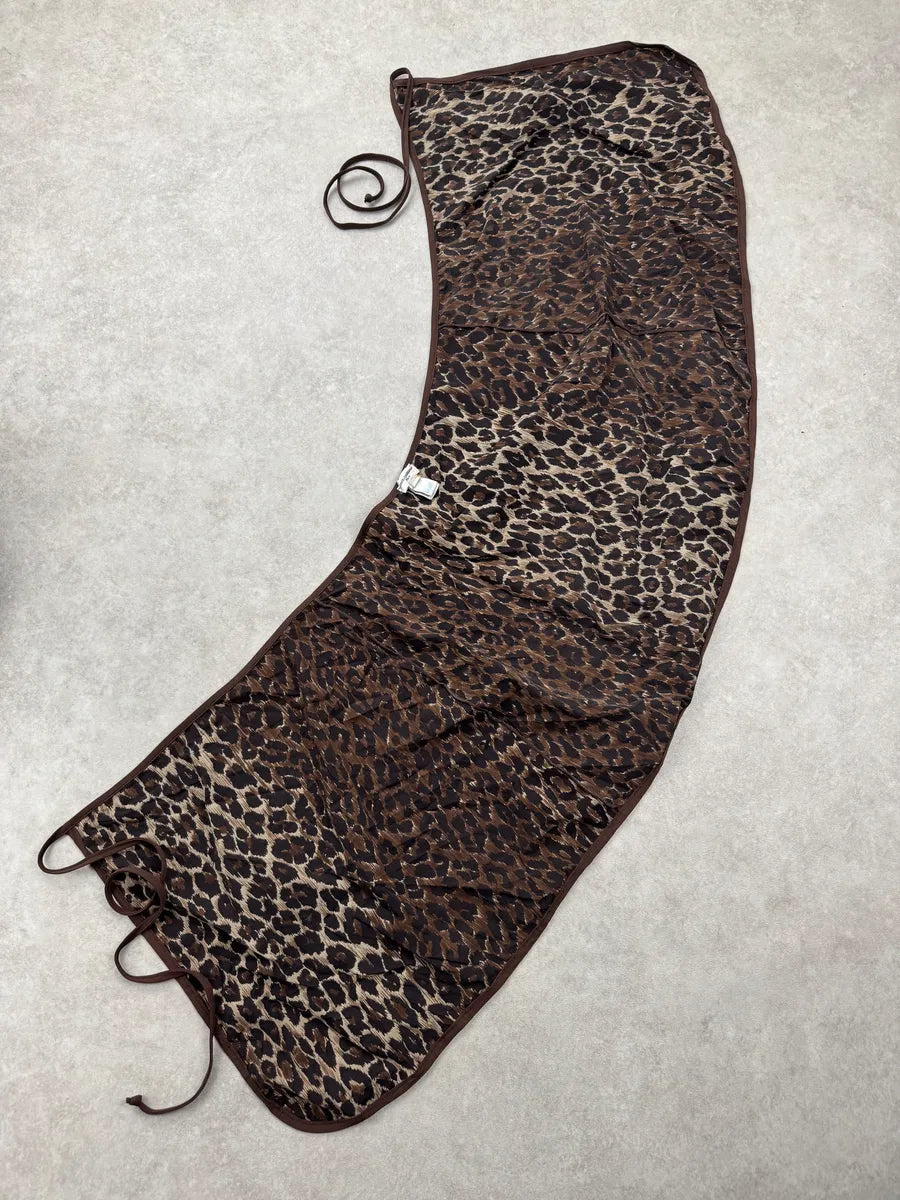 SS1996 Dolce & Gabbana Brown Adjustable Leopard Print Skirt nrBYcYJ 2