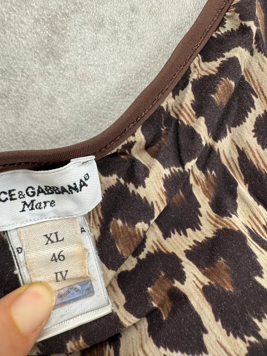 SS1996 Dolce & Gabbana Brown Adjustable Leopard Print Skirt nrBYcYJ 10
