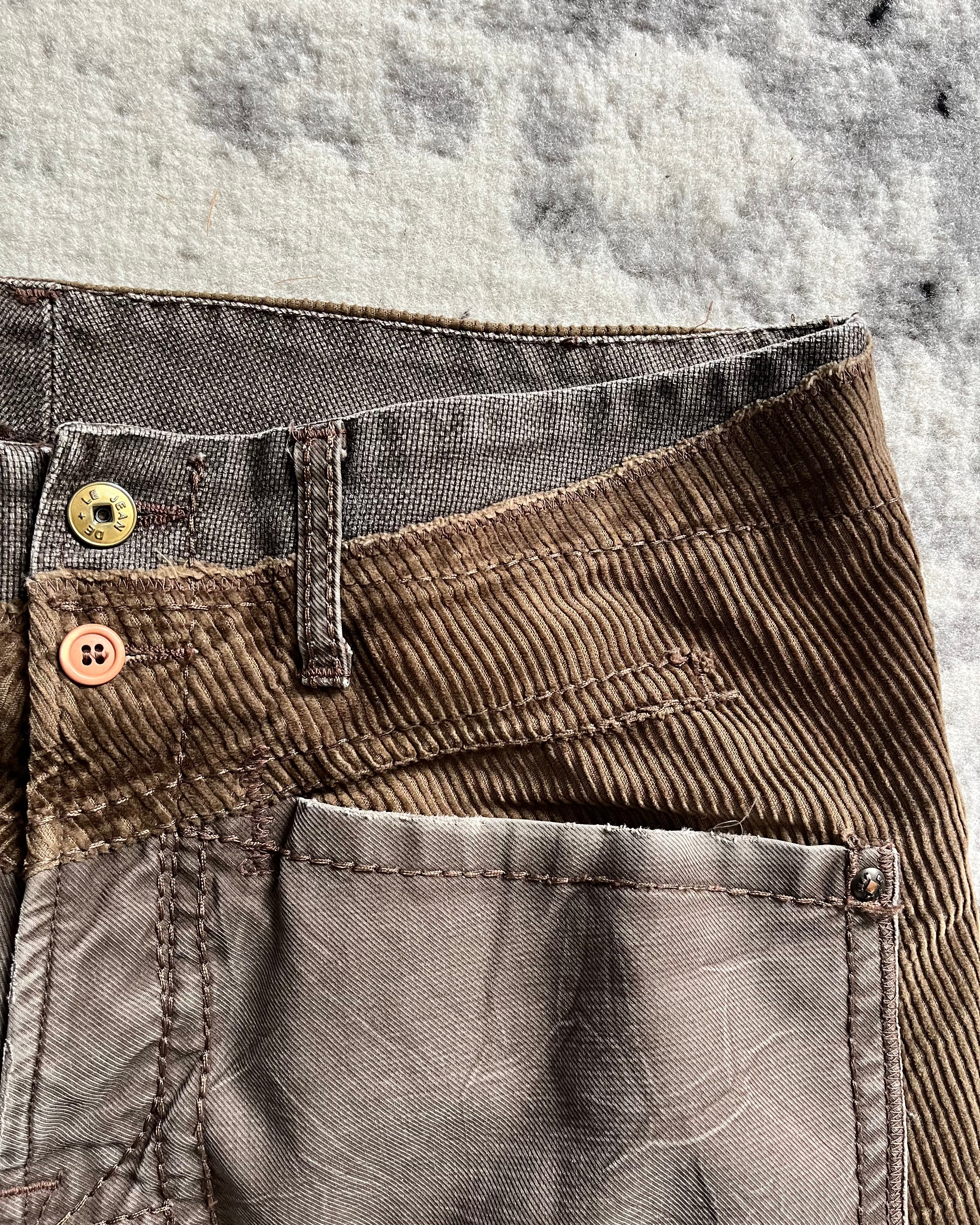 00s' Marithe François Girbaud Dual Whimsy ダブルウエスト ブラウン パンツ (L)