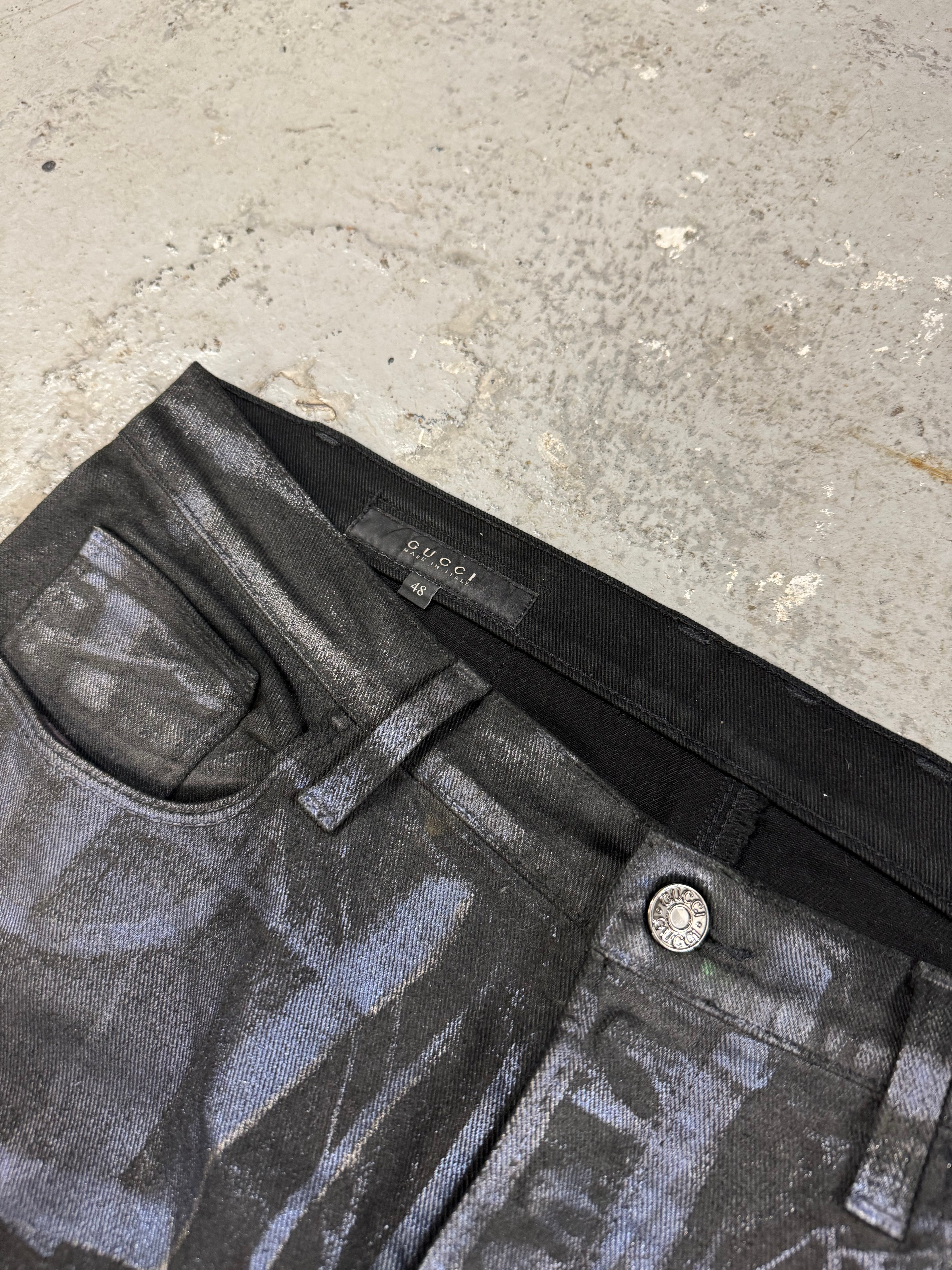 Gucci Waxed Effect Purple Jeans  (M)