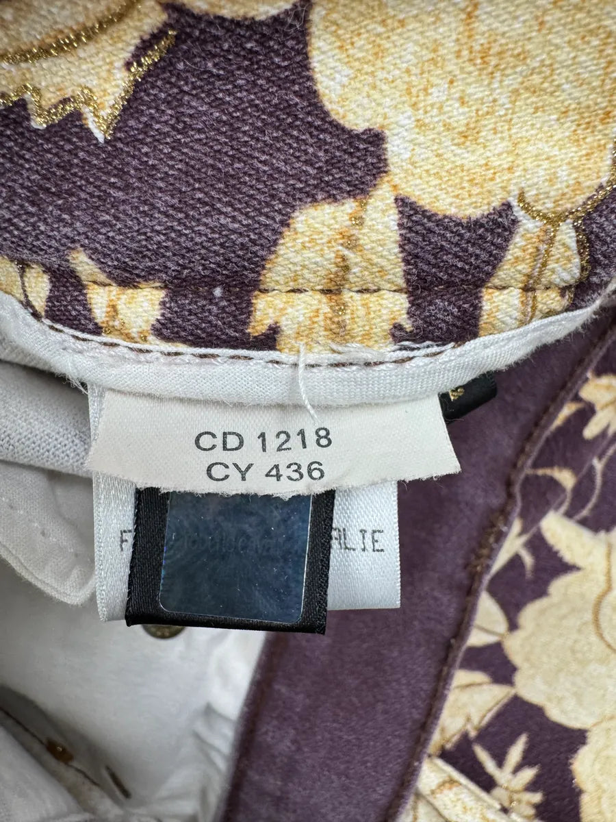 SS2004 Roberto Cavalli Purple Denim Floral Jeans mJYnlAqv 9