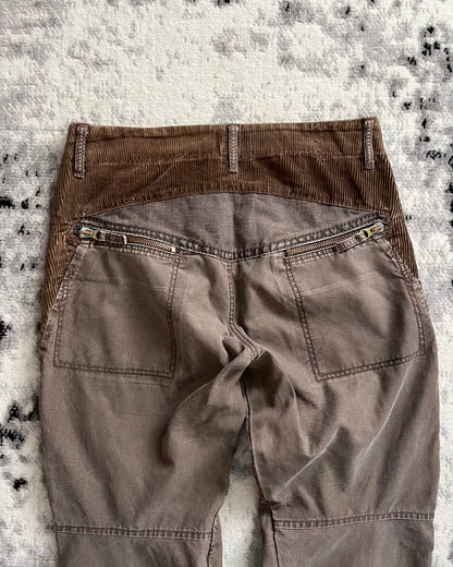 00s' Marithe François Girbaud Dual Whimsy Double-Waisted Brown Pants (L)