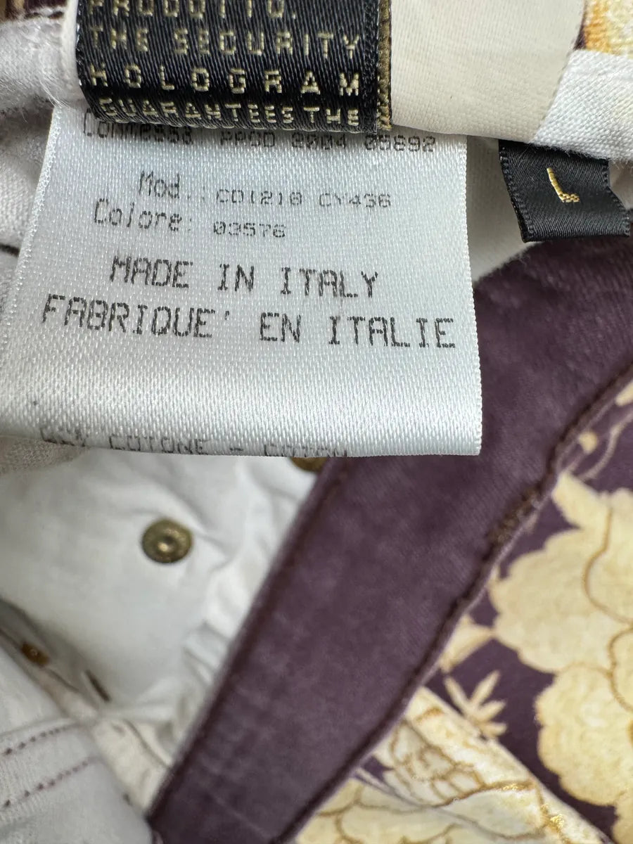 SS2004 Roberto Cavalli Purple Denim Floral Jeans mJYnlAqv 11
