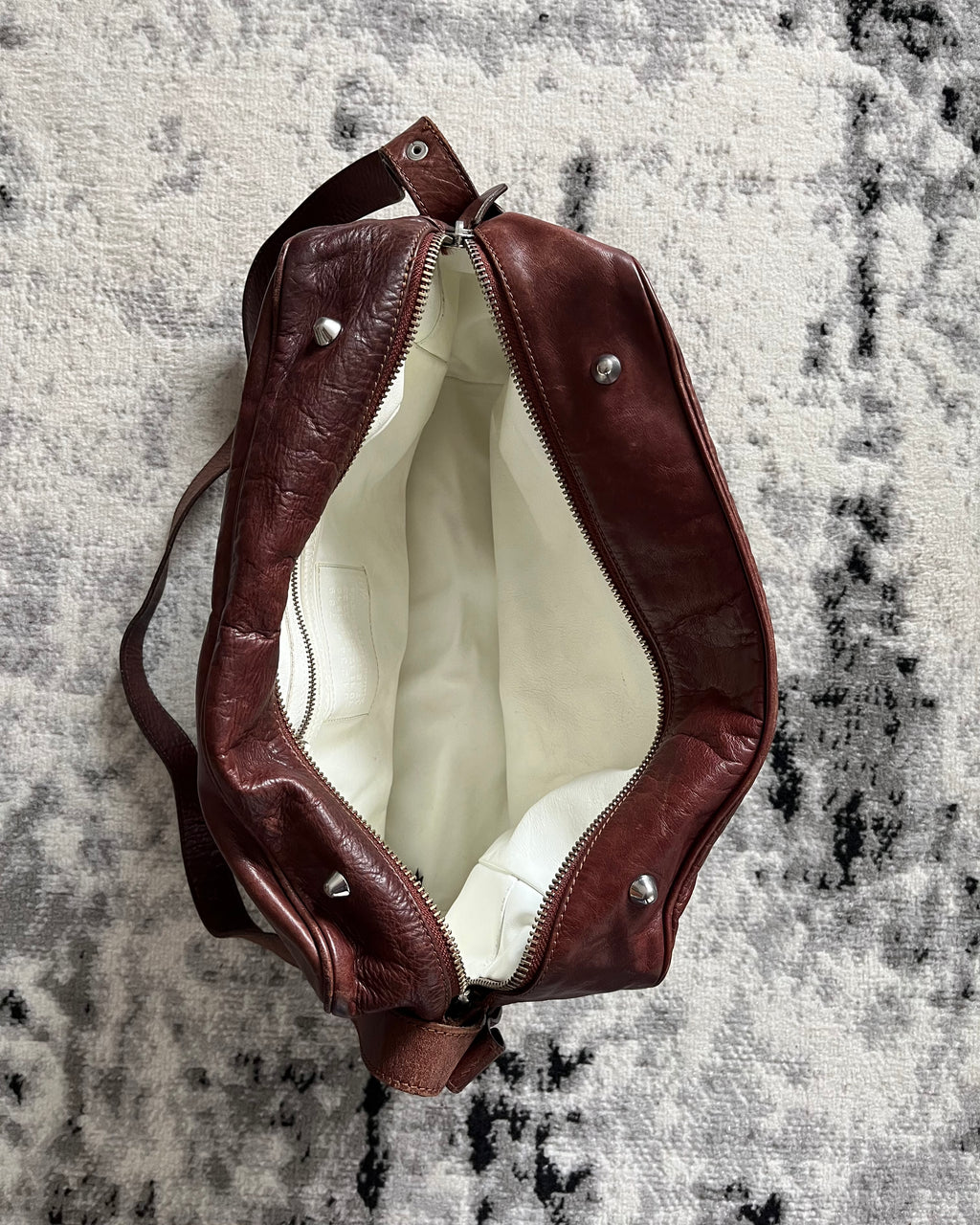 2006 Maison Margiela x HM Elegance Unzipped Leather Shoulder Bag